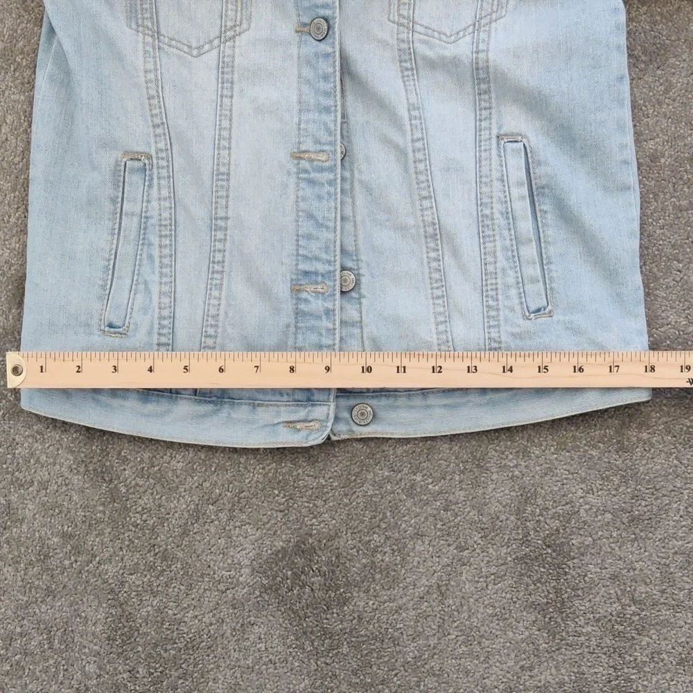 BLUENOTES boyfriend fit light blue embroidered denim jacket oversized XS - Picture 6 of 10